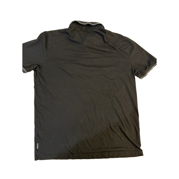 Ted Baker Polo Shirt Mens Large Black Short Sleeve Textured Collar Classic - Picture 4 of 4